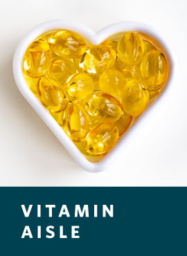 vitamin D in heart shape bowl