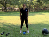 trainer with workout equipment