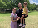 personal trainer with wife and daughter